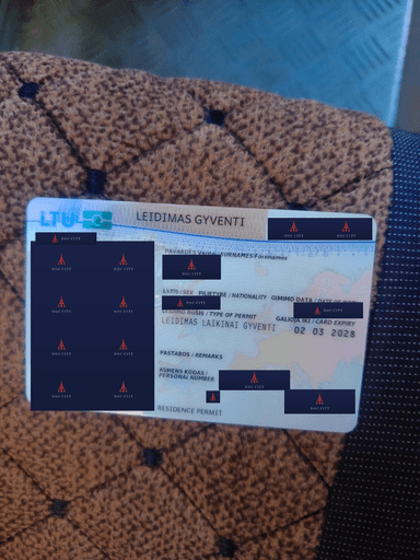 Копия одобренного документа с безвозвратно стёртыми персональными данными